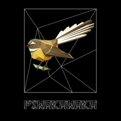 Pīwakawaka Polygon 3D - Womens Maple Tee Design
