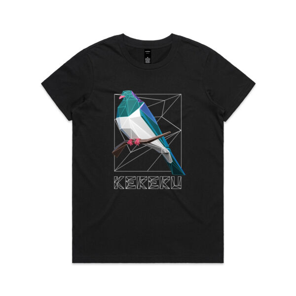 Kereru Polygon 3D  - Womens Maple Tee Thumbnail